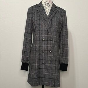 Plaid Double-Breasted Women's Coat